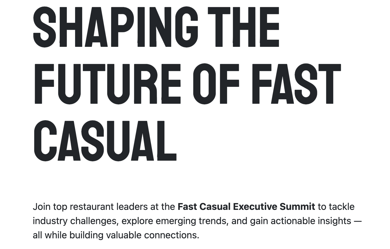 Fast Casual Executive Summit